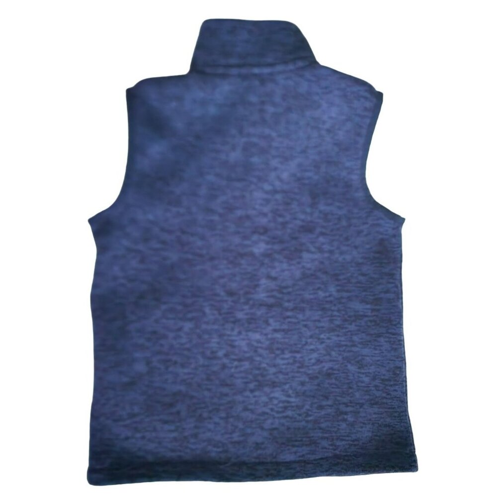 Lands End Kids Boys True Navy Heather Full Zip‎ Front Sweater Fleece Vest Small - Picture 4 of 12